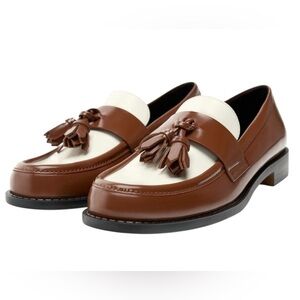 ZARA Two Tone Contrast Tasselled Loafers in Sz 38
